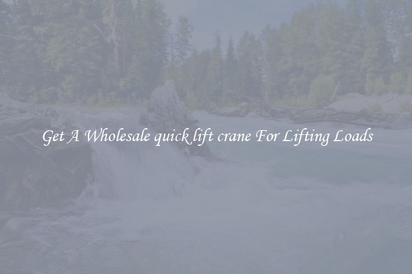 Get A Wholesale quick lift crane For Lifting Loads