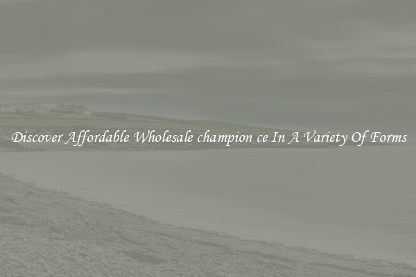 Discover Affordable Wholesale champion ce In A Variety Of Forms
