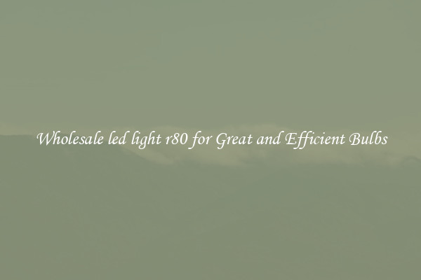 Wholesale led light r80 for Great and Efficient Bulbs