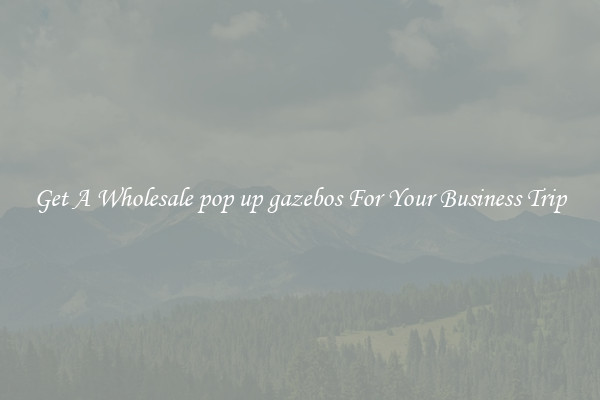 Get A Wholesale pop up gazebos For Your Business Trip