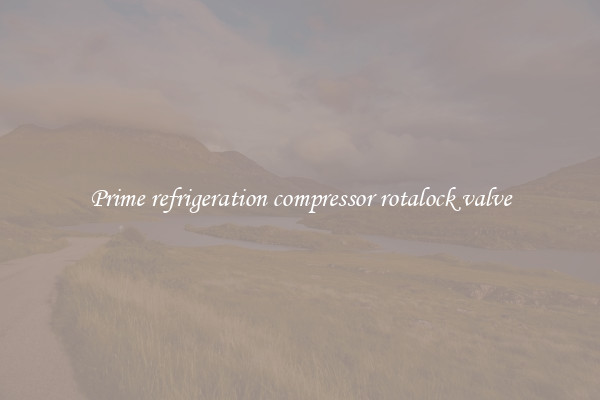 Prime refrigeration compressor rotalock valve