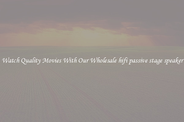 Watch Quality Movies With Our Wholesale hifi passive stage speaker